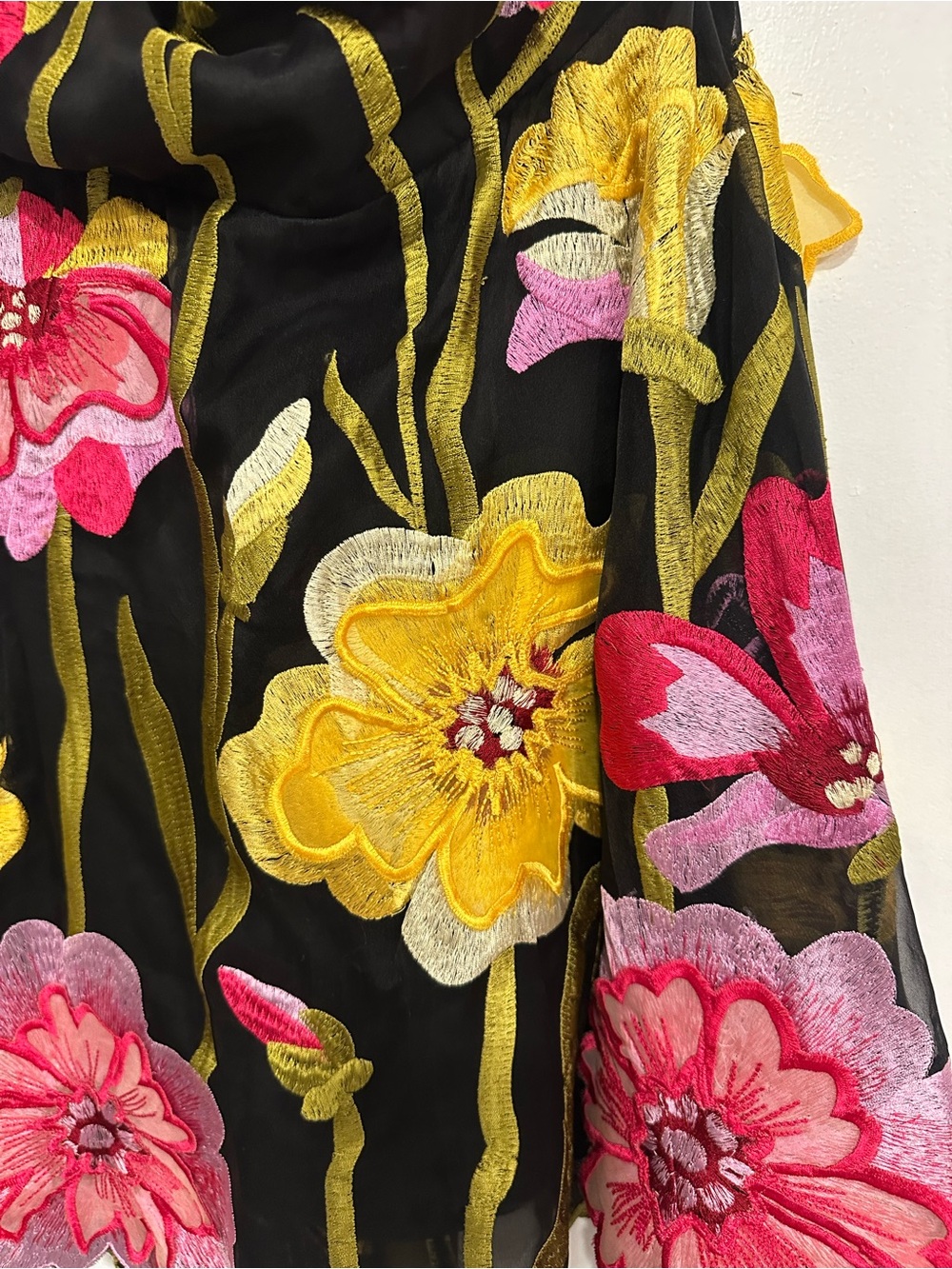 Anthropologie Floral Organza Mini Dress - Sz S - Picture 7 of 14